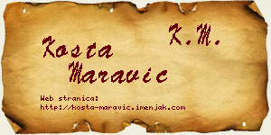 Kosta Maravić vizit kartica